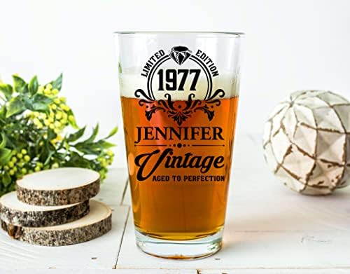 Prezzy Kişiselleştirilmiş Vintage 45 Yıl Sınırlı Sayıda Bira Bardağı 1977 Doğum Günü Içme Fincan Baba Est 2022 Pint Gözlük 16