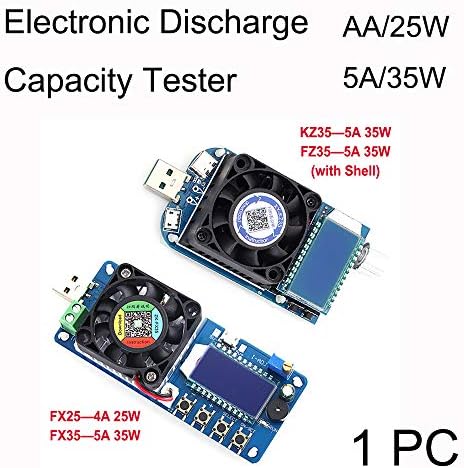 1 Adet Elektronik Yük Direnci USB Yük Test Cihazı, Mini Pil Yük Dedektörü Kurulu Arayüzü Güç Pil AA 25 W / 35 W 5A Tester LCD