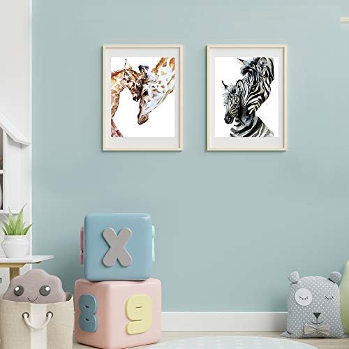 Safari Kreş Duvar Sanatı 6 Set / Boyutu 8 x 10 Çerçevesiz Kreş Duvar Dekor / Safari Kreş Dekor Bebek Hayvan Resimleri için Kreş