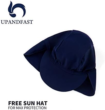upandfast Bebek / Yürümeye Başlayan Tek Parça Zip Sunsuits güneş şapkası UPF 50 + Güneş Koruma Bebek Plaj Mayo