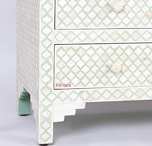 El yapımı Morrcon Desen Yeşil-Beyaz Komodin Kemik Kakma Mobilya, Dresser Kabine Oturma Odası Dekor İçin