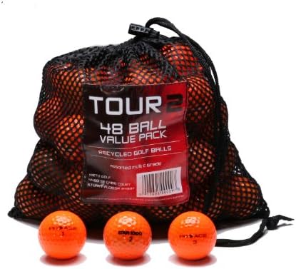 Örgü Torbada Çeşitli Markalar Geri Dönüşümlü B Sınıfı Golf Topları (48 Paket)