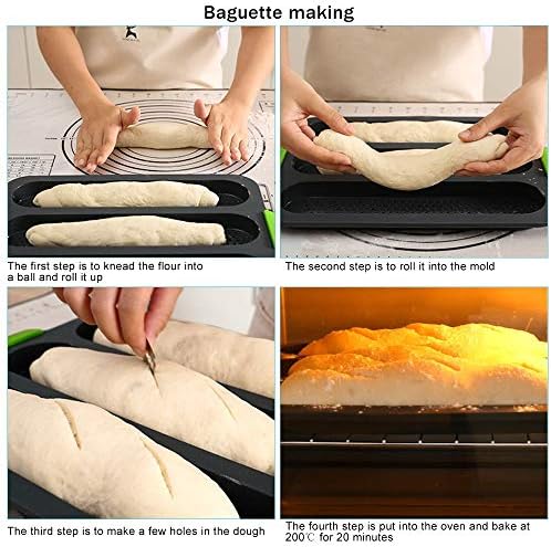 Silikon ekmek kalıbı, baget Tava ekmek kalıbı Tost Fırıncılar Kalıp Fransız Ekmek pişirme tavaları Gıda Sınıfı 3 Izgaralar Pişirme