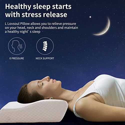 L LOVSOUL Bellek Köpük Yastık Boyun Ağrısı için Standart Boy Yastık Yan Uyuyanlar için Konturlu Destek Yatağı Yastıklar,Çıkarılabilir