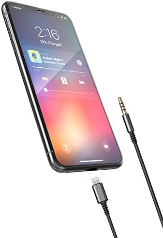 (Apple MFi Sertifikalı) iPhone Lightning Konnektörlü Yedek Kulaklık Kablosu (3,5 mm) Mikrofon ve Ses Kontrolü Uzaktan Kumandalı