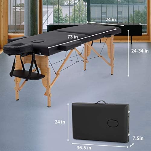 Masaj Masası masaj yatağı spa yatağı 73 Uzun 2 Katlanır Taşınabilir masaj masası W/Taşıma Çantası Yüksekliği Ayarlanabilir salon