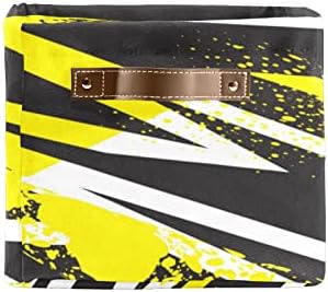 Sarı Siyah Geometrik saklama kutusu kulplu katlanabilir klozet organizatör Sepeti Giysi Evcil Oyuncak Kreş