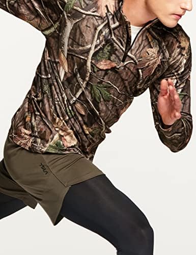 TSLA erkek Çeyrek Zip Termal Kazak Gömlek, Kış Polar Astarlı Hafif Koşu Sweatshirt