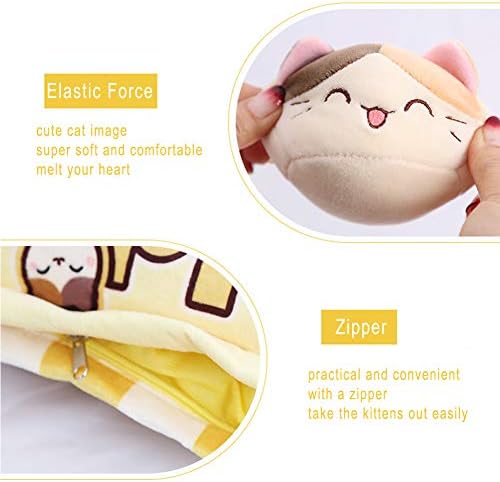 Sevimli peluş yastık atmak yastık Çıkarılabilir doldurulmuş hayvan oyuncaklar Yaratıcı hediyeler kızlar için (Yavru kedi)