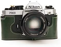 El yapımı Hakiki Gerçek Deri Yarım Kamera Kılıfı Çanta Kapak ıçin Nikon FM2 FM FM2n FE FE2 Yeşil Renk