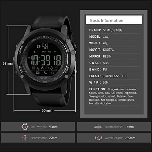 Goldye erkek saati-Tüm Siyah Askeri Stil akıllı saat Erkekler için-erkek dijital spor saat Su Geçirmez LED Ekran Çok Fonksiyonlu
