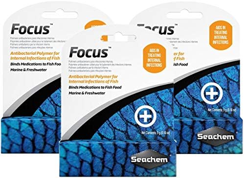 Seachem 3 Paket Focus Tatlı Su ve Deniz Balığı İlacı, Paket Başına 5 Gram
