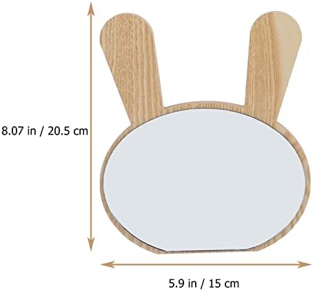 KALLORY 2 adet Ahşap makyaj aynası Güzel Tavşan Ayı Şekli masa aynası Taşınabilir Masa Tezgah Ayna Vanity Ayakta Ayna Yeni Yıl