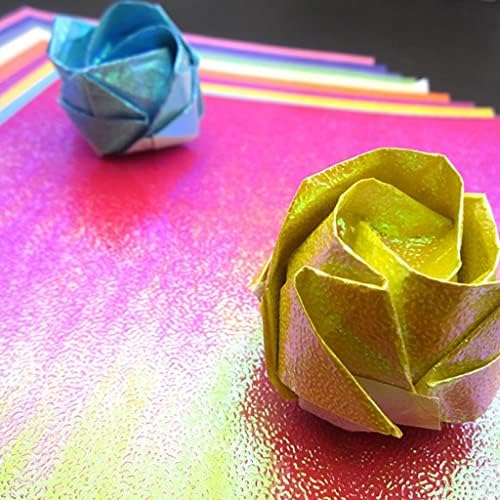 Colcolo 50 Yaprak Origami Kağıt Tek Taraflı 10 Renkler, Kolayca Katlanabilir Kağıt için-B (10 Renk), 20x20 cm