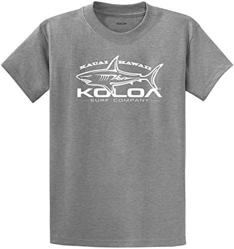 Koloa Surf Büyük Beyaz Köpekbalığı Logosu Ağır Pamuklu Tişörtler Düzenli, Büyük ve Uzun Boylu