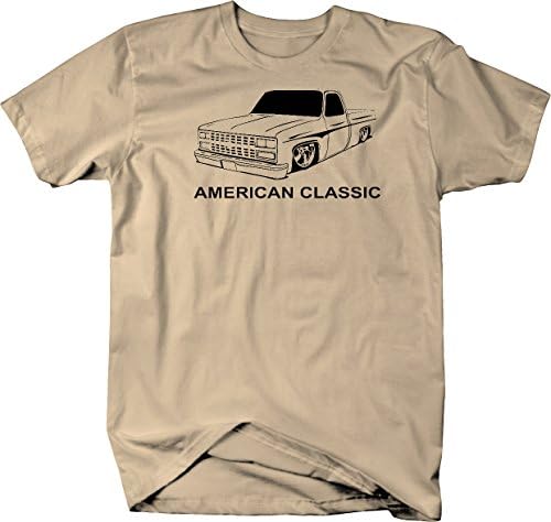 Kalın Baskılar Amerikan Kas Araba C10 Fleetside 1973-87 Kare Vücut Kamyon T Gömlek