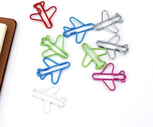 24 Pcs Çeşitli Renk Uçak Şekilli ataşlar Kağıt Kelepçe ile saklama kutusu için Imi Ofis Klipler ve Belge Organize Malzemeleri