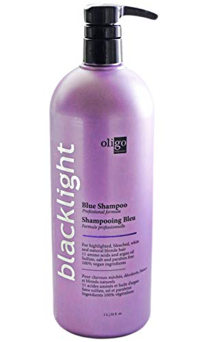 Sarı Saçlar için Oligo Blacklight Mavi Şampuan - 32oz Profesyonel Boyut-Daha Güçlü