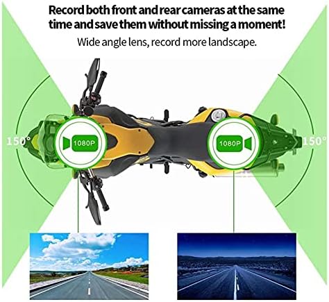 Arabalar için Dash Kamera Motosiklet Kamera HD 1080 P Çift Lens Motosiklet Bisiklet Video Kaydedici Su Geçirmez Gece Görüş GPS