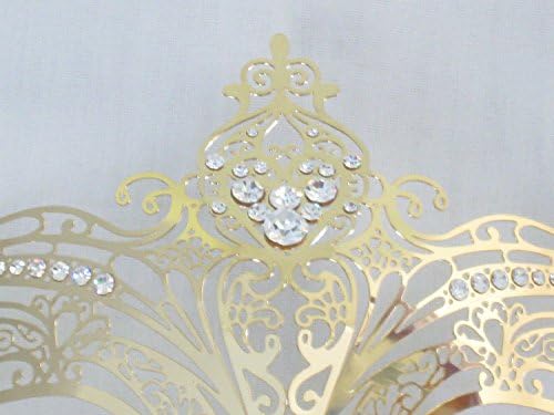 Altın Lazer Kesim Metal Venedik Karnavalı Kedi Maskesi Swarovski Kristalleri
