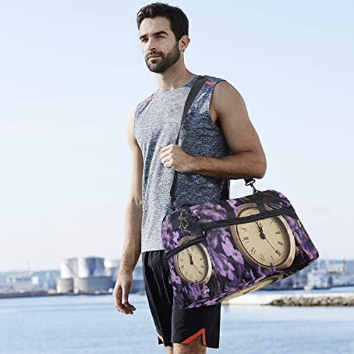 Mor Lavanta Saat Büyük Seyahat spor çantası Spor spor çantası Ayakkabı Bölmesi ile Erkekler ve Kadınlar için