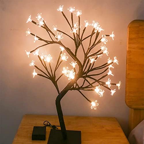 Landwalker masa Bonsai ağacı ışık, 20 ışıklı küçük huş ağacı DIY yapay ağaç lamba ile pil/USB kumandalı yatak odası masaüstü