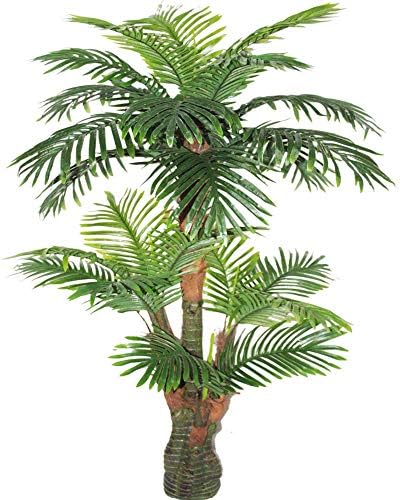 AMERİQUE Gorgeous & Unique 5 Feet Tropikal Palm Yapay Bitki İpek Ağacı, Gerçek Dokunma Teknolojisi, UV Korumalı, Süper Kalite,