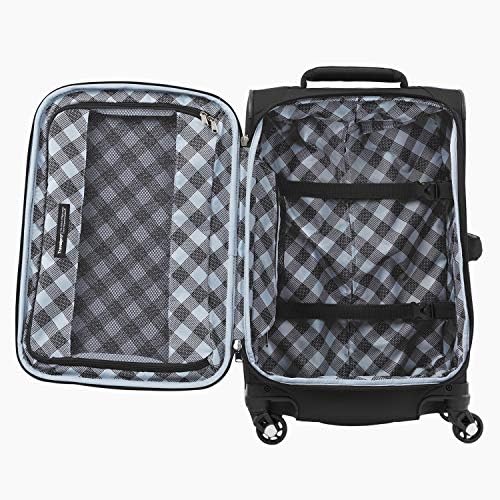 Travelpro Maxlite 5 Softside Genişletilebilir Çıkrık Bagajı, Siyah, 2 Parçalı Set (21/25)