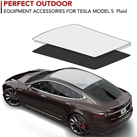 2021 Tesla Modelin S Ekose Cam Çatı Güneşlik Katlanabilir Sunroof Güneşlik Tesla Modelin S için ısı ızole (2 adet)