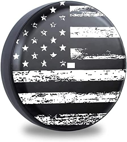 Siyah Beyaz Amerikan Bayrağı yedek Lastik Kapak kamera deliği ile Toz Geçirmez jant kapağı Wrangler JL için
