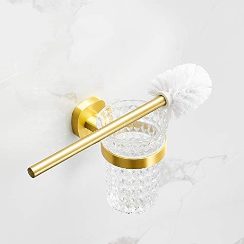 JKXWX Tuvalet Fırçası Fırçalanmış Altın Tuvalet Kase Fırça Uzun Kolu Tuvalet Fırçası Duvara Monte Yumuşak Saç Tüm-Yuvarlak Temizleme