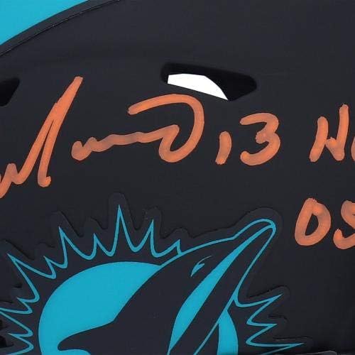 Dan Marino Miami Dolphins İmzalı Riddell Eclipse Alternatif Hızlı Mini Kask HOF 05 Yazıtlı-İmzalı NFL Mini Kasklar