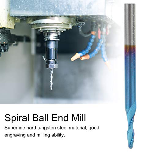 Yüksek Verimli Top End Mill CNC Freze Uçları Yüksek Sertlik Ballnose Freze Spiral Top End Mill Gravür Delme için 3.175x3.175x17mm