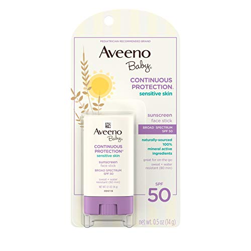 Aveeno Baby Sürekli Koruma Hassas Ciltler Geniş Spektrumlu SPF 50, Çinko Oksit ve Titanyum Dioksit içeren Yüz için Mineral Güneş
