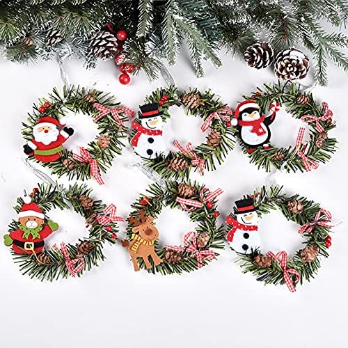 Colorido Noel Çelenk Vintage Stil Ön Kapı Noel Dekorasyon Çelenk Uzun Ömürlü Zarif 2