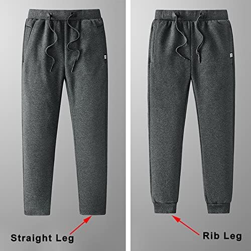 TJLSS Kış Kalın Sıcak Polar Sweatpants Erkekler Joggers Spor Siyah Gri Rahat eşofman altları Artı (Renk: Siyah, Boyutu: 7XL Kodu)