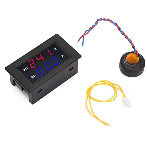 AC Voltmetre LED Panel dijital ekran Gerilim Akım Ölçer Mini Ampermetre AC 100~300 V, 0-50A için Araba, Araçlar, Yelkenli (Kırmızı