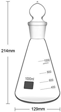 BQFLZY Flask Seti Cam Konik Flask Geniş Ağız Konik Flask Tek Ağız Flask Deney Ekipmanları Yüksek Sıcaklık Dayanımı Öğretim Araçları