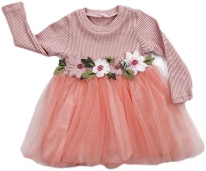 GRNSHTS Bebek Kız Çiçek Aplike Gazlı Bez Elbise Seti