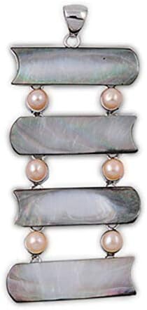 Charm-Gümüş-Takı-Kolye-Simüle Abalone Simüle Sedef.925