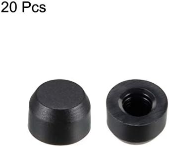 uxcell 20 pcs Dokunsal basmalı düğme anahtarı Caps 3mm Delik Dia için 6x6mm Mikro Dokunsal Anahtarı Siyah
