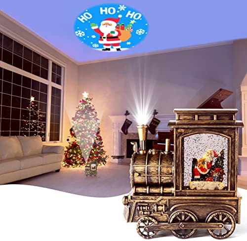Noel Kar Küresi Fener Dekorasyon, Unicorn Müzikal Fener, USB / Pil Işletilen Işıklı LED Su Kar Küreler Işıltılı 6 H Zamanlayıcı