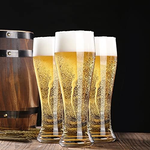Bira bardağı Cam bira bardağı 5 Set bira bardağı Büyük Kapasiteli Bira Stein 650 ml Festivaller için Ideal bira bardağı Barbekü
