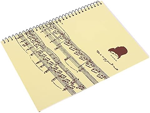 Müzik Severler için Müzik Puanı Yazmak için Güzel Pratik Defter(Sarı Notalar Desen)