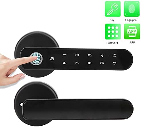 Akıllı anahtarsız Kapı Elektronik Kilit, parmak İzi Kapı Kilidi Akıllı Biyometrik Kilit Bluetooth Şifre App Anahtar Kilidini