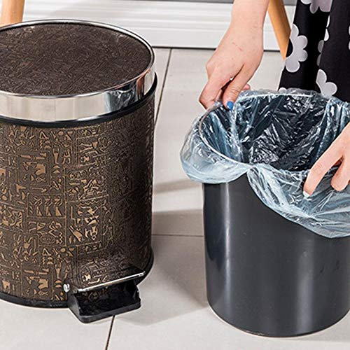 BİANTAİ Yüksek Kapasiteli Eller-Serbest Adım Çöp Kutusu Kapaklı Yavaş Yavaş Düşen Ayak-İşletilen Çöp Tenekesi Deri Yuvarlak Çöp