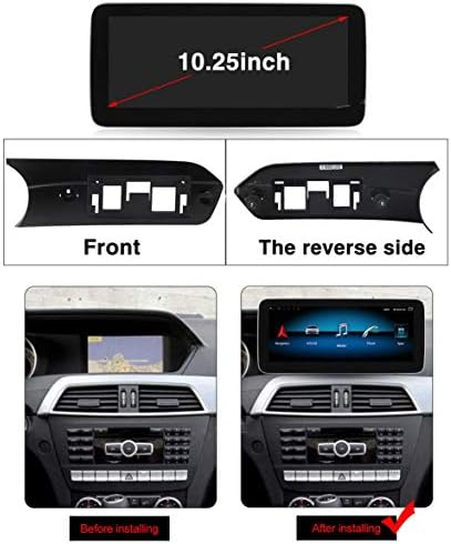 HBWZ Android Araba Stereo Radyo 2 Din Sat Nav için Mercedes Benz E-Class W204 2011-2013 GPS Navigasyon 10.25 inç Dokunmatik Ekran