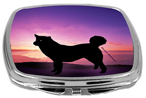 Gün Batımında Rikki Şövalye Köpeği Tasarım Kompakt Ayna, Alaskan Malamute, 3 Ons