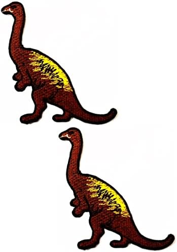 Kleenplus 2 adet. Dinozor Sevimli Demir on Yamalar Dinozor Tyrannosaurus Hayvan Karikatür Çocuk Moda Stil Işlemeli Motif Aplike