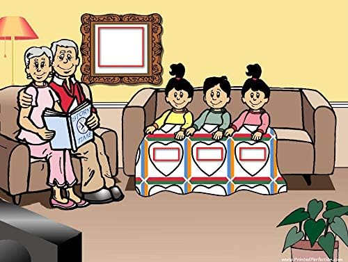 PrintedPerfection.com Kişiselleştirilmiş Adı Toon Karikatür Karikatür Kar Küresi Noel Süsleme: Büyükanne ve Büyükbaba Okuma 3